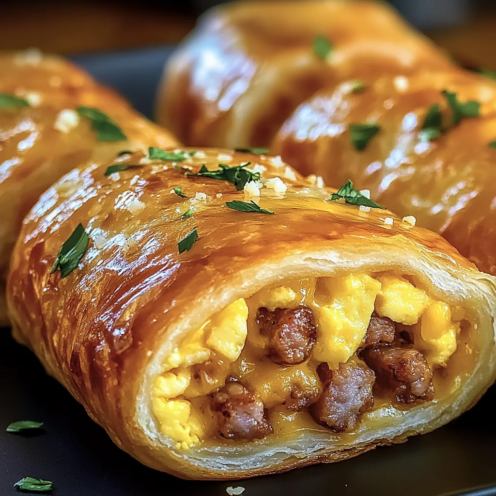 Homemade Sausage, Egg and Cheese Breakfast Roll-Ups