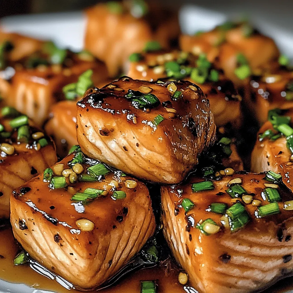 Delicious Honey Butter Garlic Glazed Salmon Bites