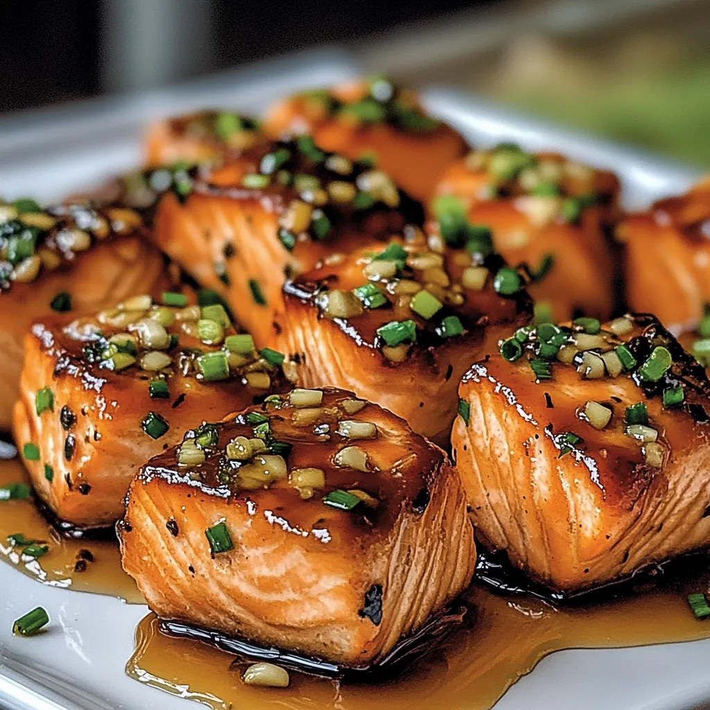 Homemade Honey Butter Garlic Glazed Salmon Bites Recipe