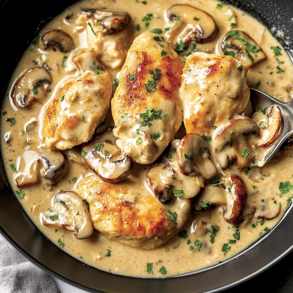 Homemade Creamy Mushroom Chicken Recipe