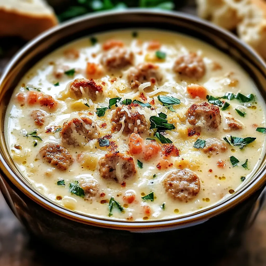 Creamy Parmesan Italian Sausage Soup