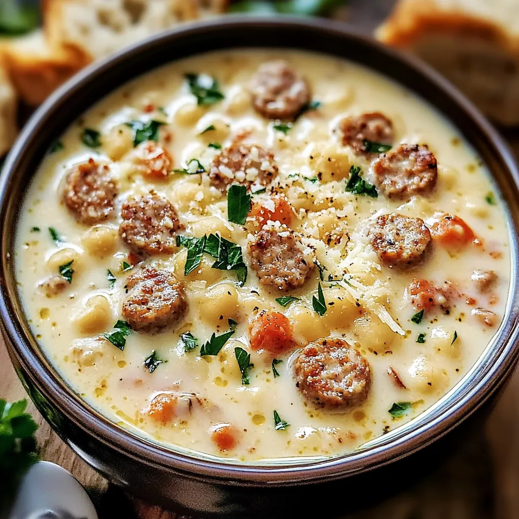 The Best Creamy Parmesan Italian Sausage Soup Recipe