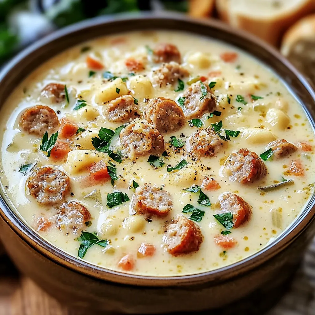 Homemade Creamy Parmesan Italian Sausage Soup