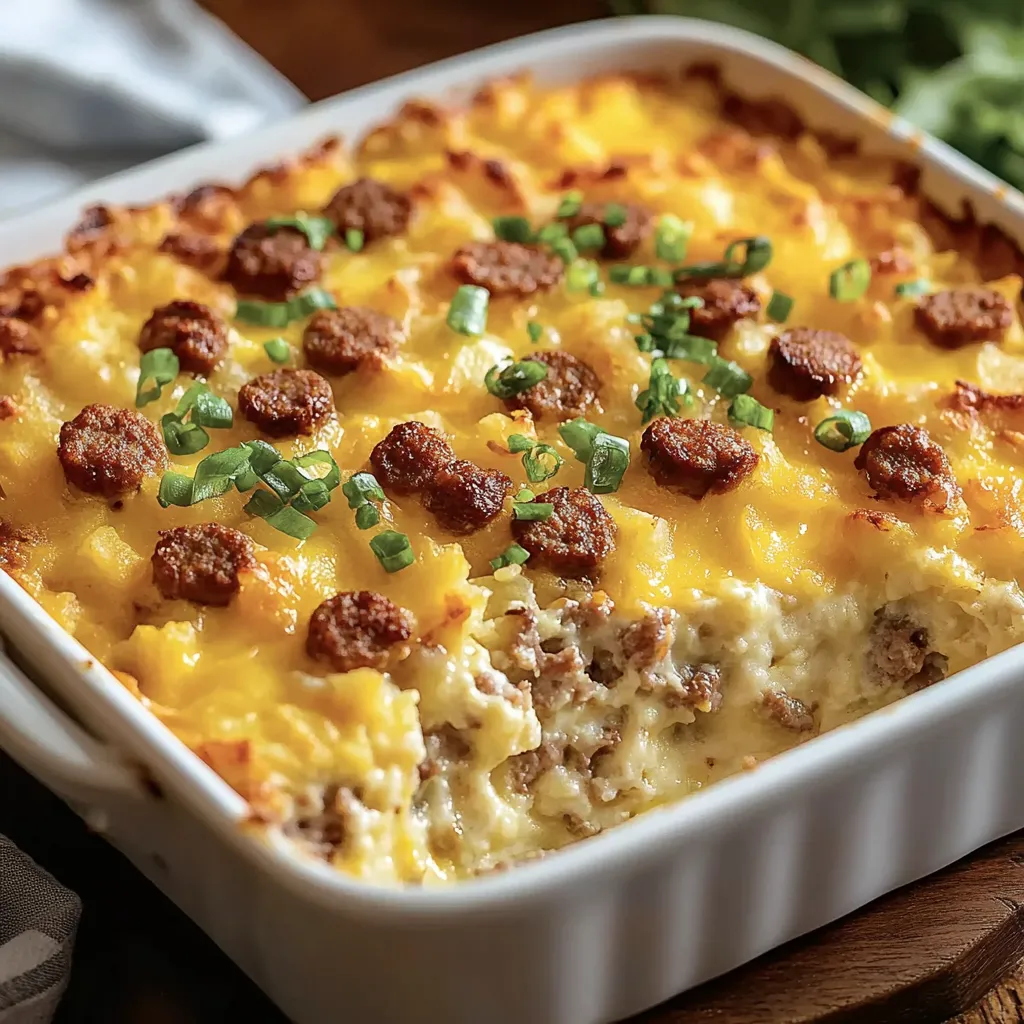 Easy Sausage Hashbrown Breakfast Casserole