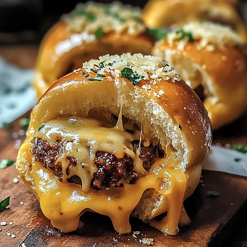 Garlic Parmesan Cheeseburger Bombs