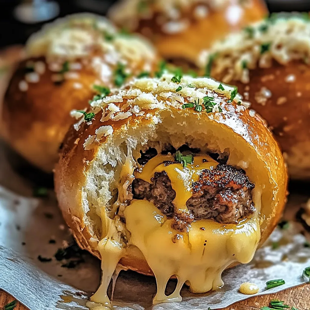 Easy Garlic Parmesan Cheeseburger Bombs