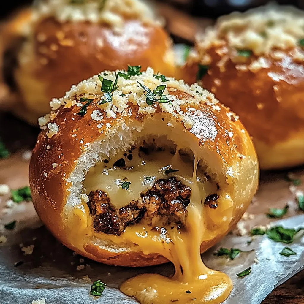 Homemade Garlic Parmesan Cheeseburger Bombs Recipe