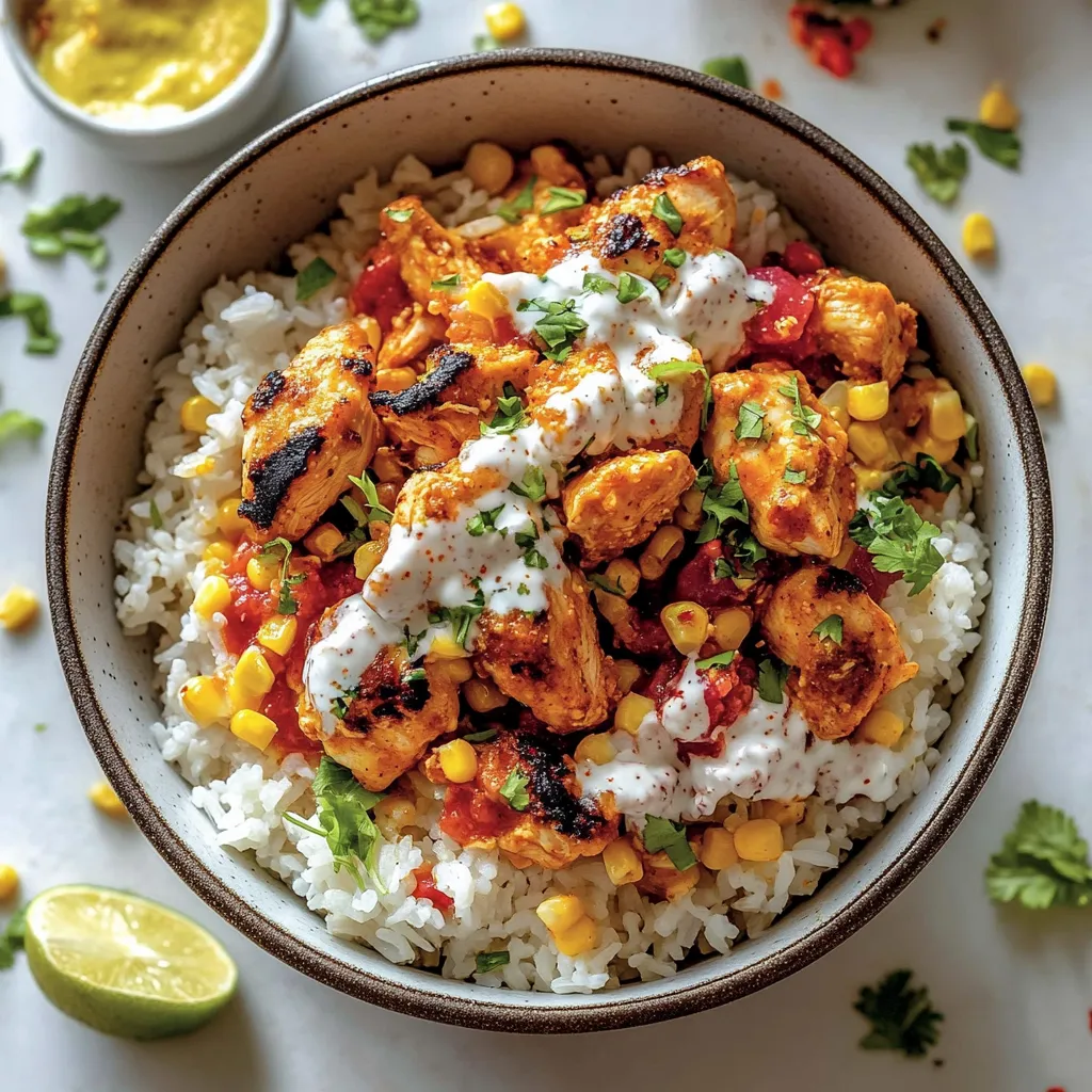 Loaded Street Corn Chicken Rice Bowl