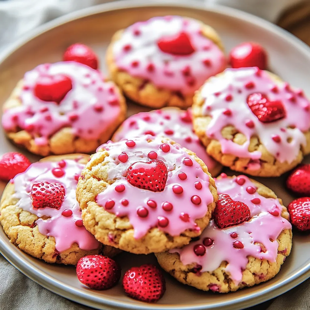 Easy Valentine Strawberry Cookies