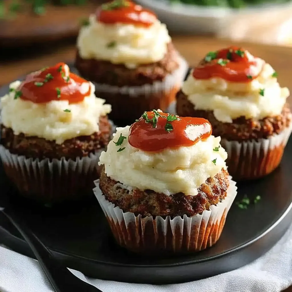 Homemade Meatloaf Cupcakes With Mashed Potato