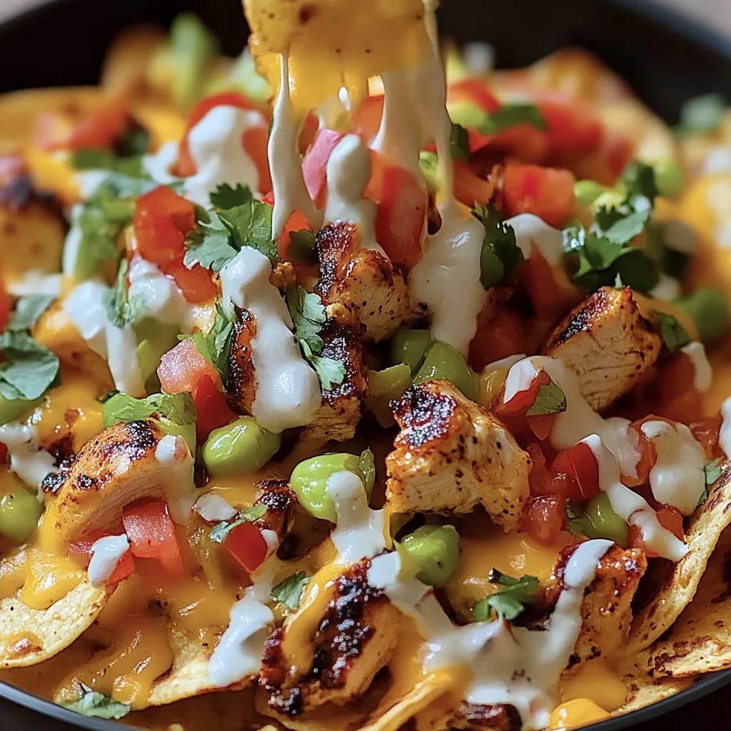 Homemade Spicy Cheesy Blackened Chicken Nachos