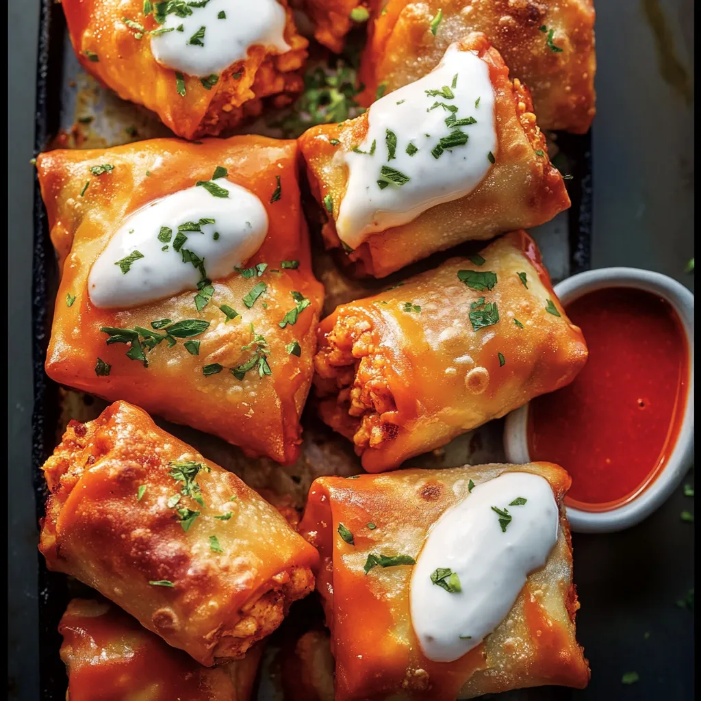 Homemade Buffalo Chicken Egg Rolls