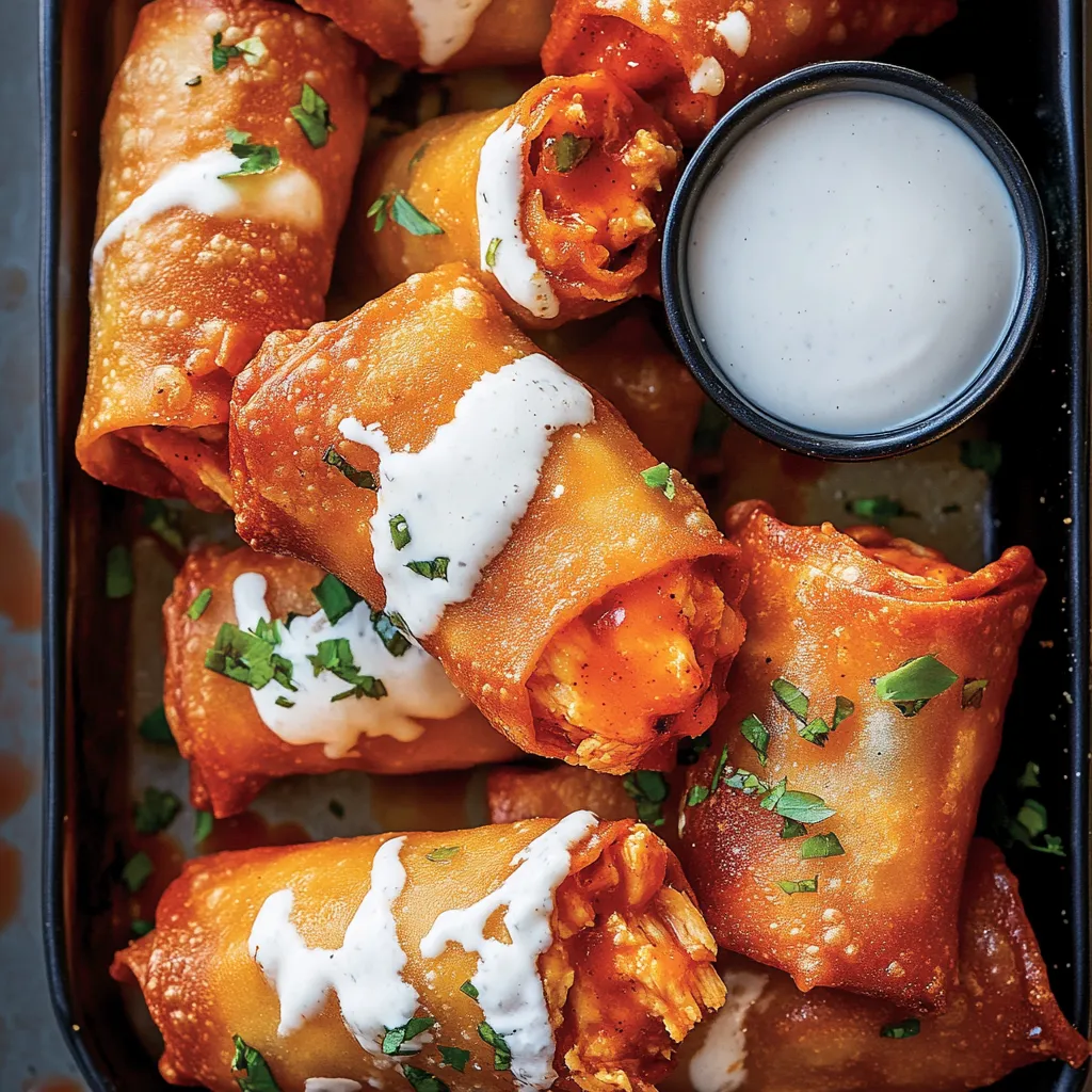 Buffalo Chicken Egg Rolls