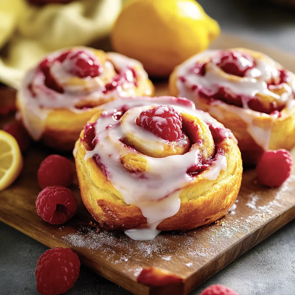 Delicious Raspberry Cinnamon Rolls with Lemon Glaze