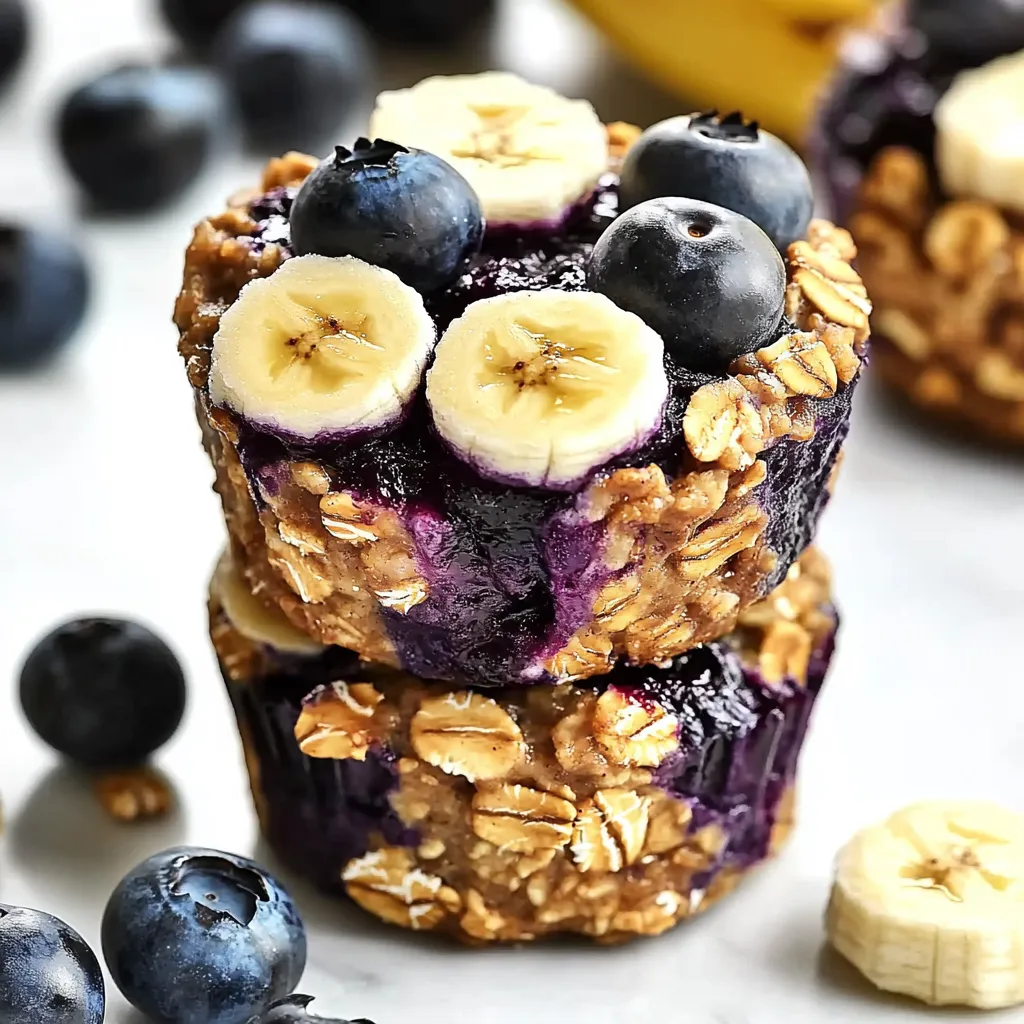 Blueberry Banana Baked Oatmeal Cups