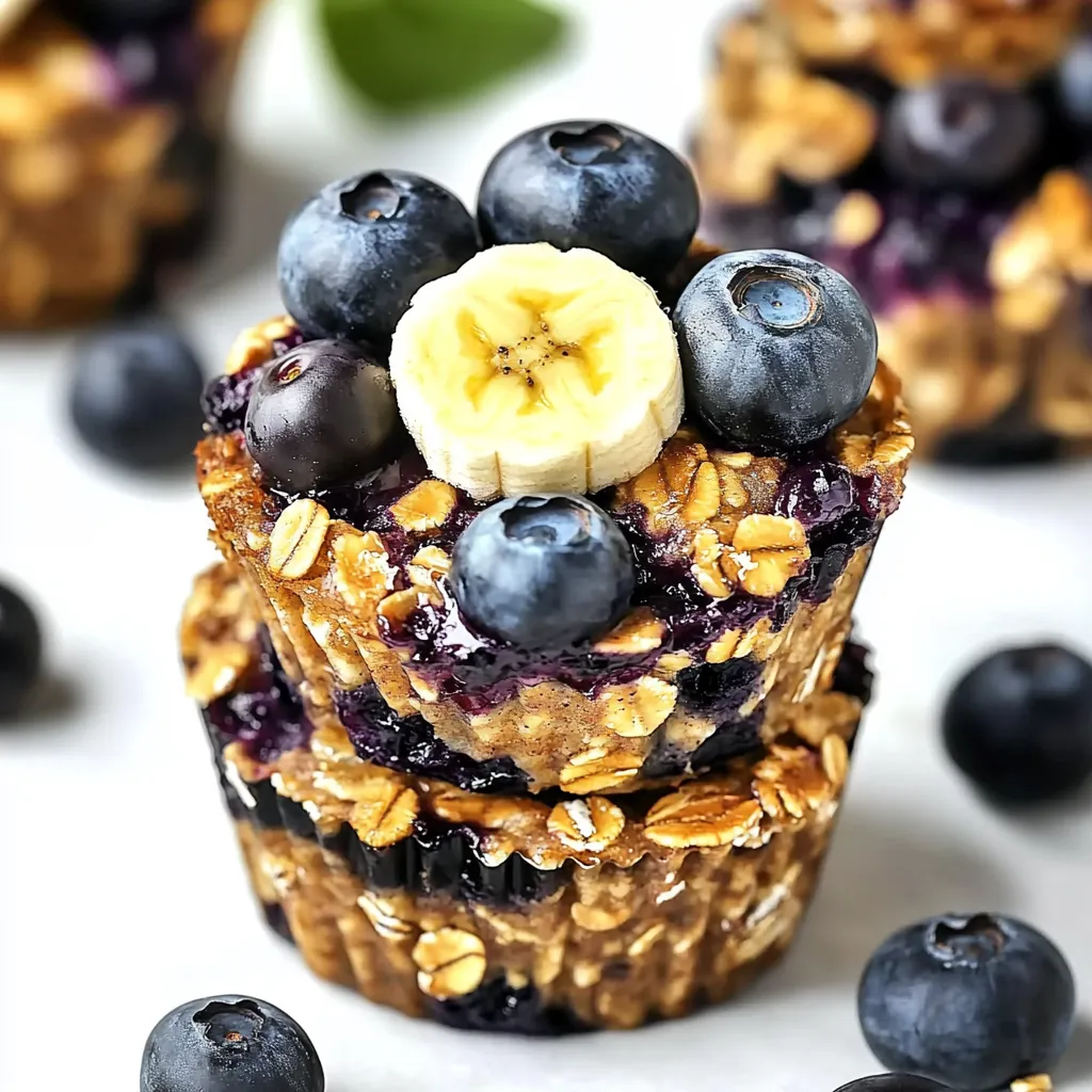 Homemade Blueberry Banana Baked Oatmeal Cups Recipe