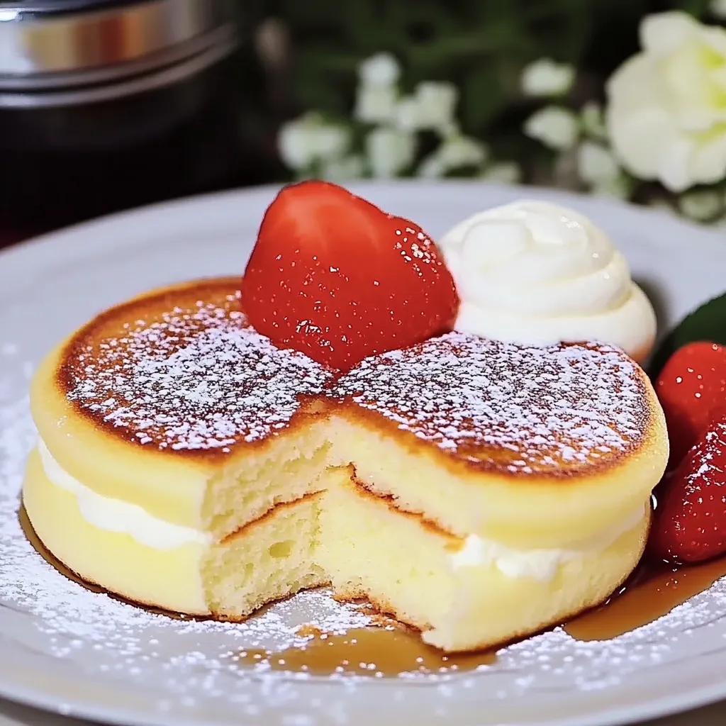 Homemade Japanese soufflé pancake