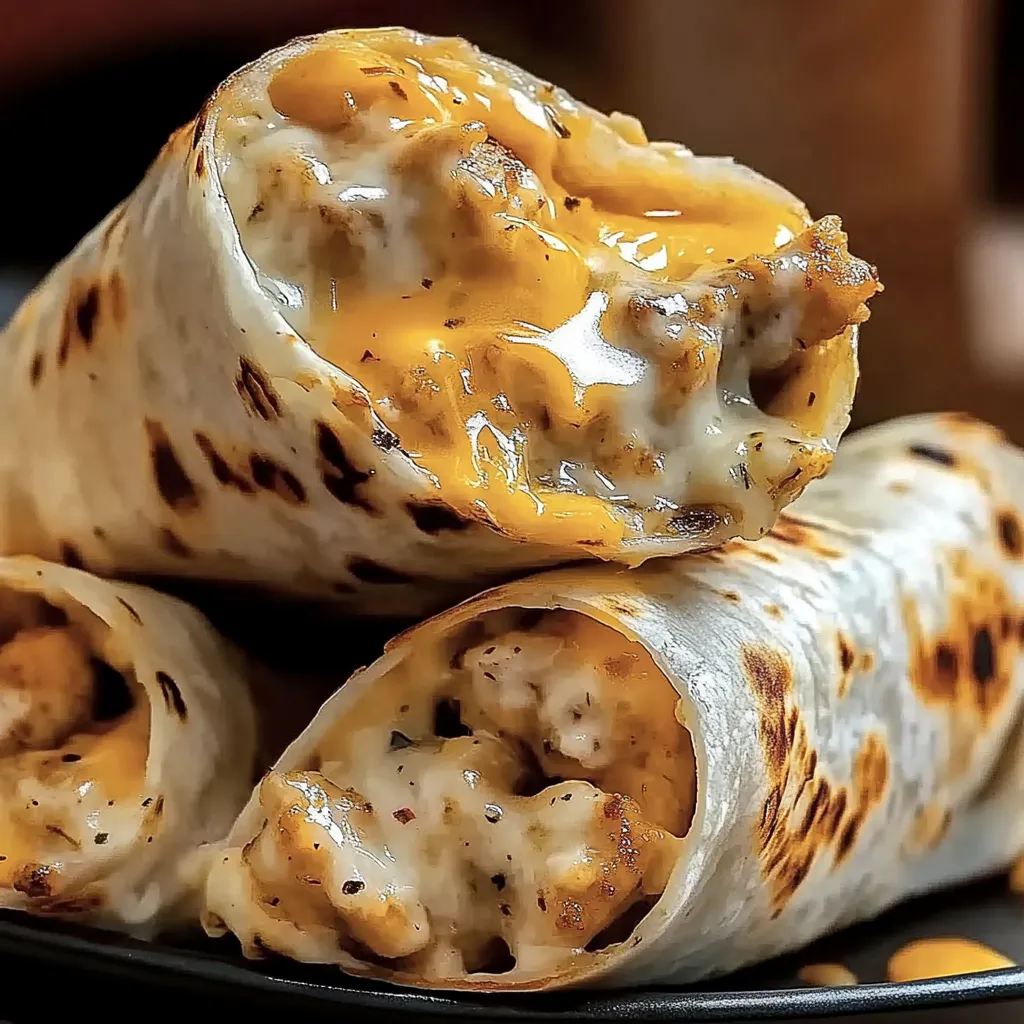 Cheesy Garlic Chicken Wraps