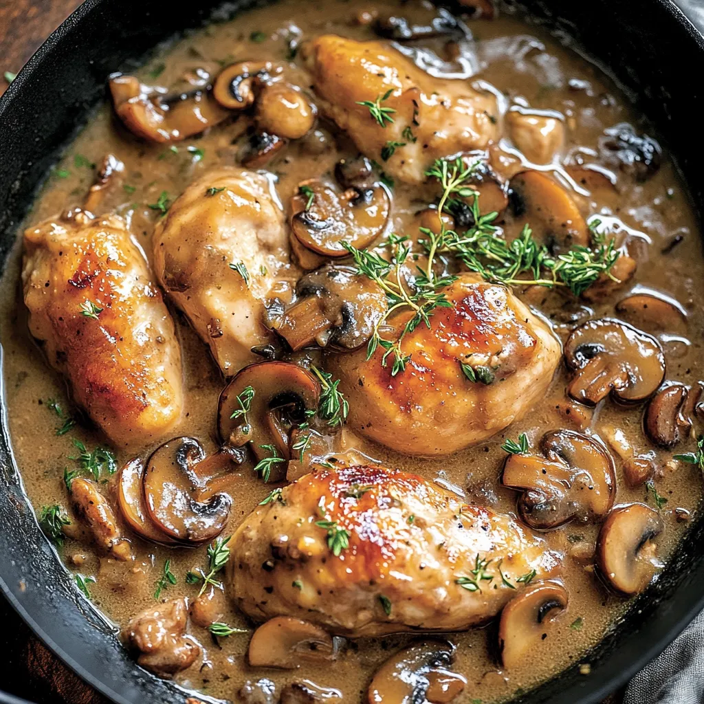 Easy Skillet Chicken and Mushroom Wine Sauce