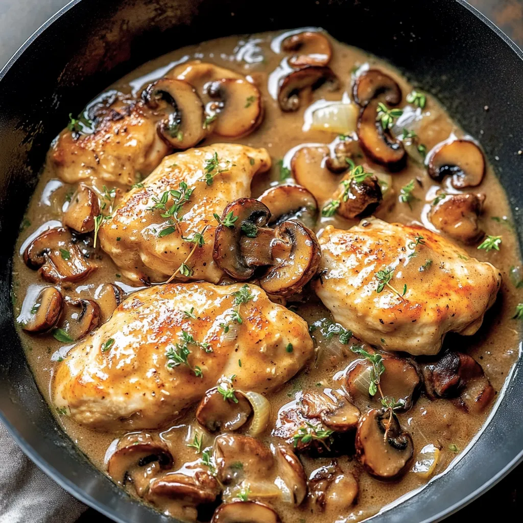 Homemade Skillet Chicken and Mushroom Wine Sauce Recipe