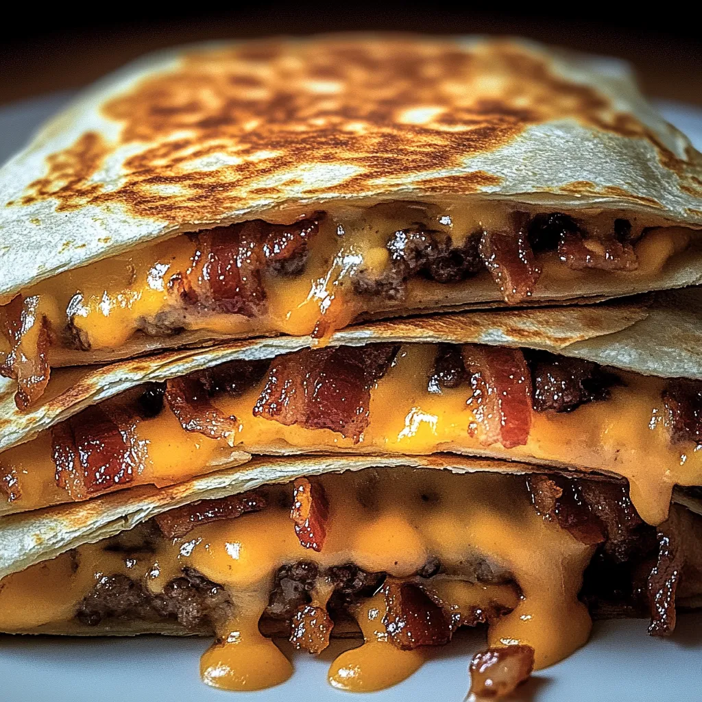 Delicious Maple Bacon Cheeseburger Bomb Quesadillas Recipe