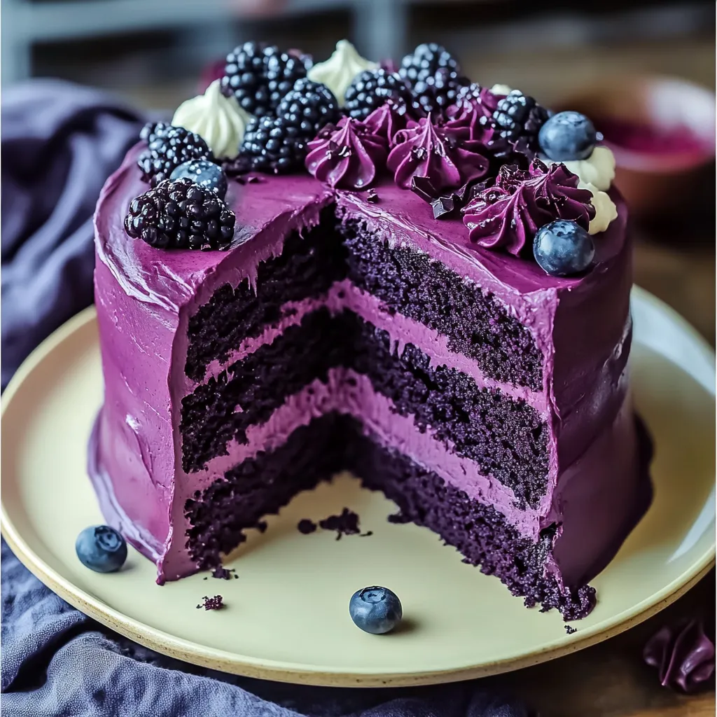 Purple Velvet Cake with White Chocolate Cream Cheese Frosting