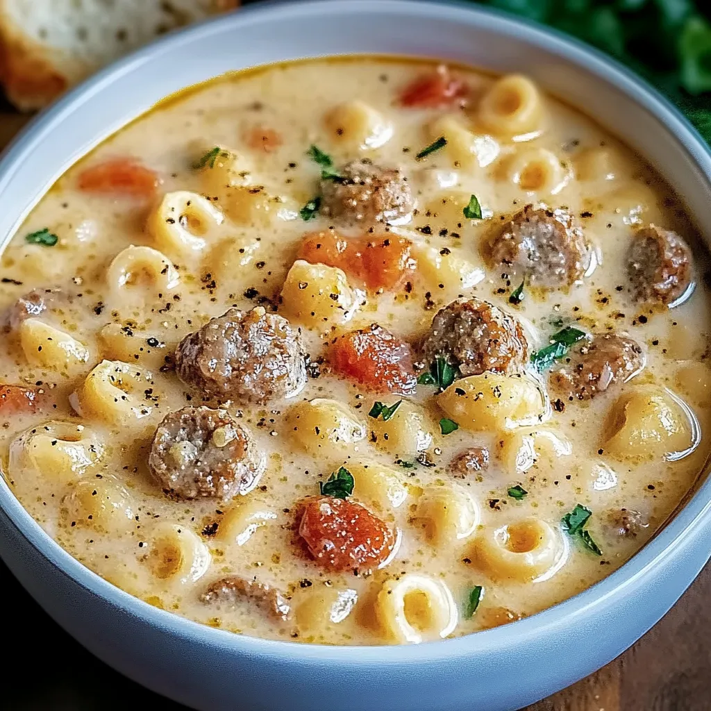 Creamy Parmesan Italian Sausage Italian Soup