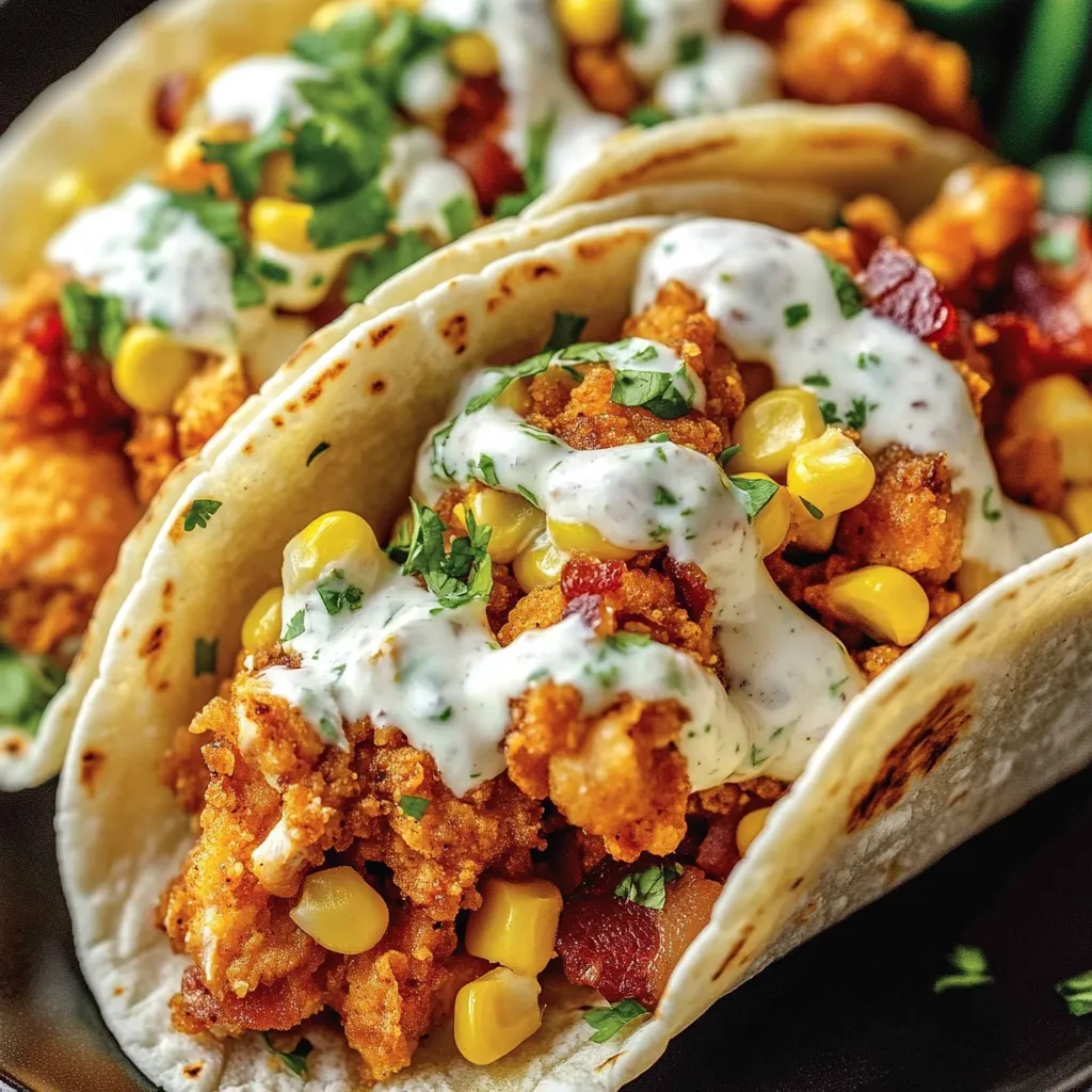 Easy Fried Chicken Street Corn Tacos Recipe