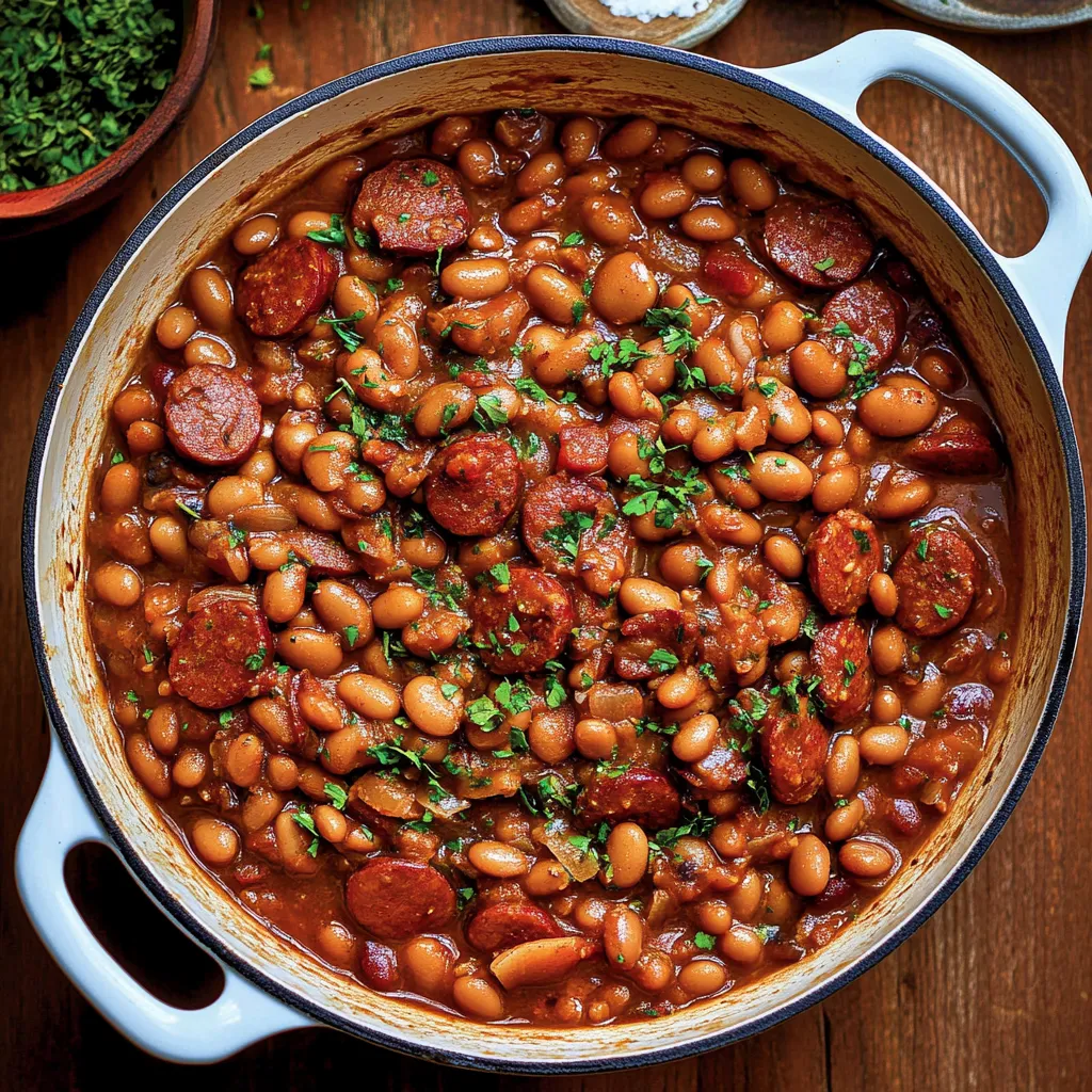 Homemade Kielbasa Cowboy Beans Recipe