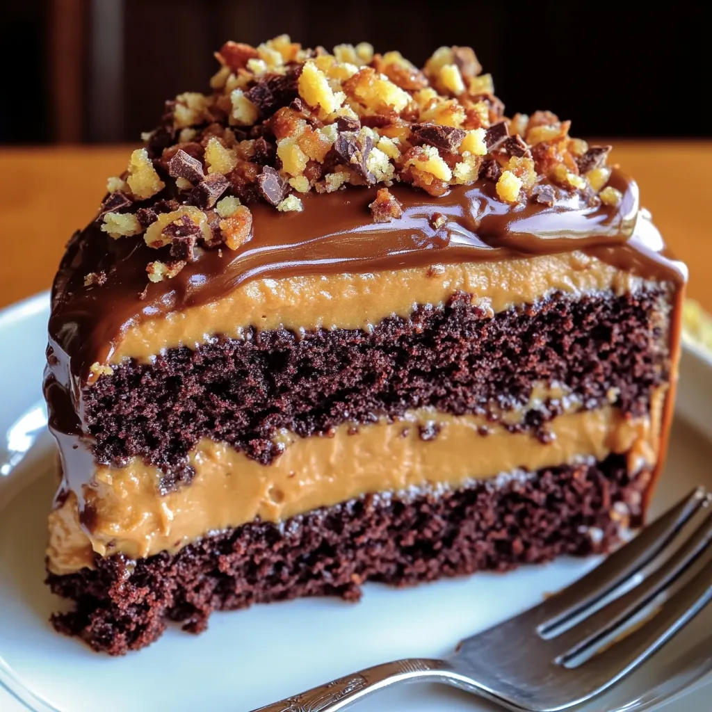 Chocolate Caramel Toffee Crunch Cake