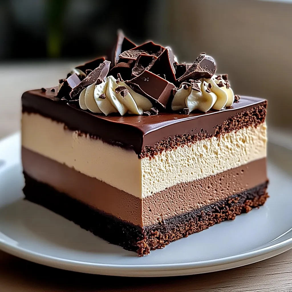 Delicious Triple Chocolate Mousse Cake Bliss