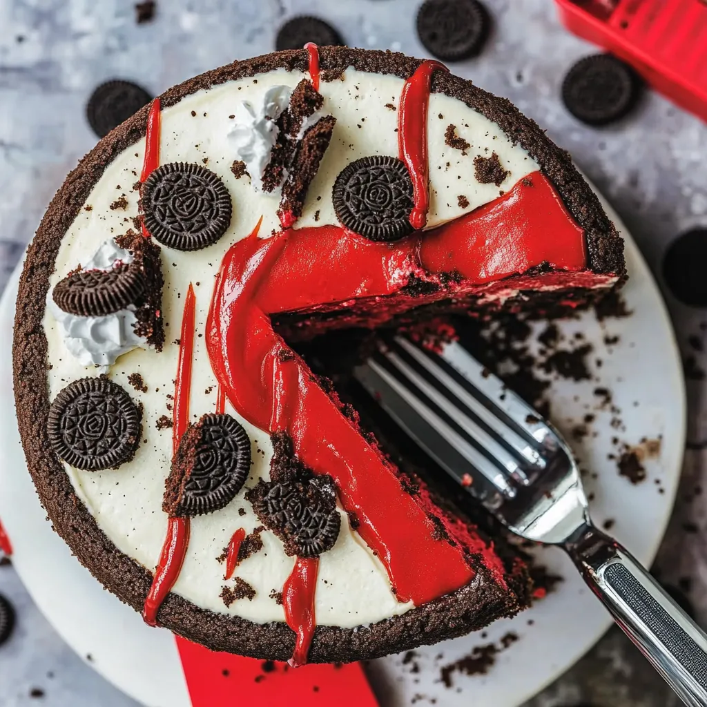 Red Velvet Oreo Cheesecake