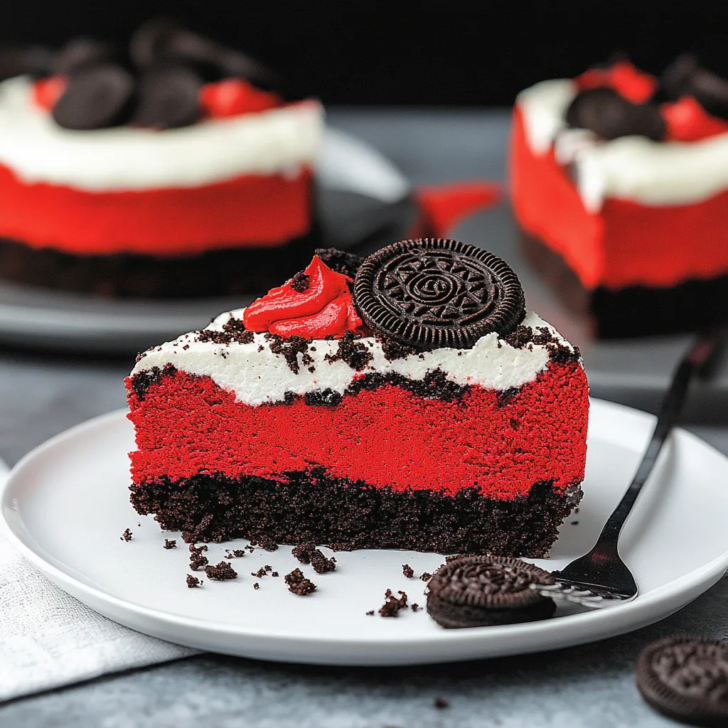 Delicious Red Velvet Oreo Cheesecake