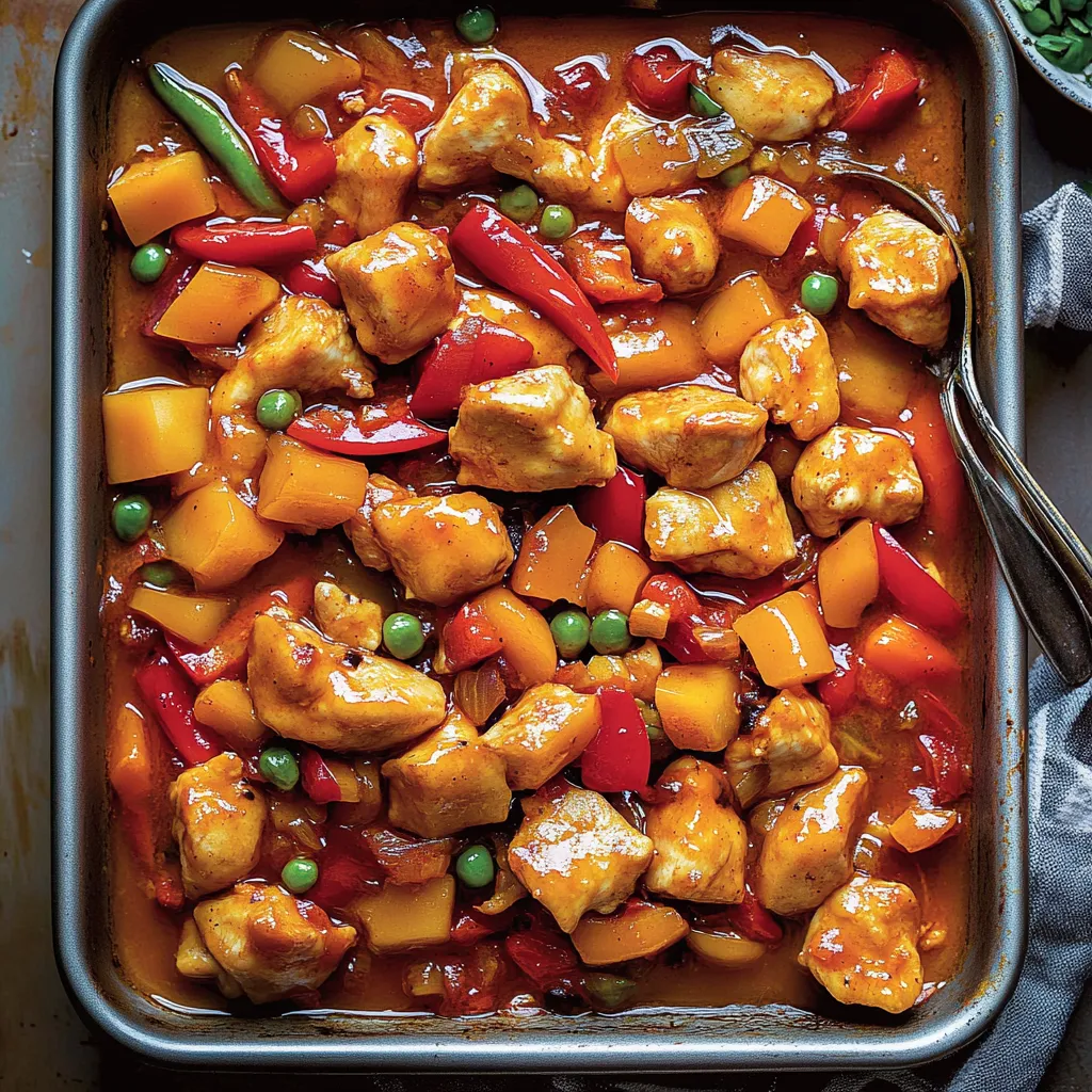 Sheet Pan Sweet and Sour Chicken