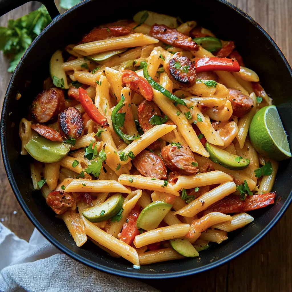 Easy Andouille Fajita Pasta Recipe