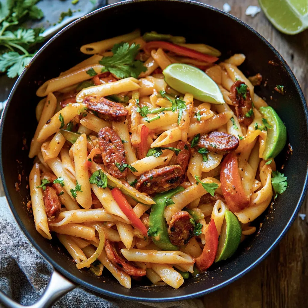 Homemade Andouille Fajita Pasta Recipe