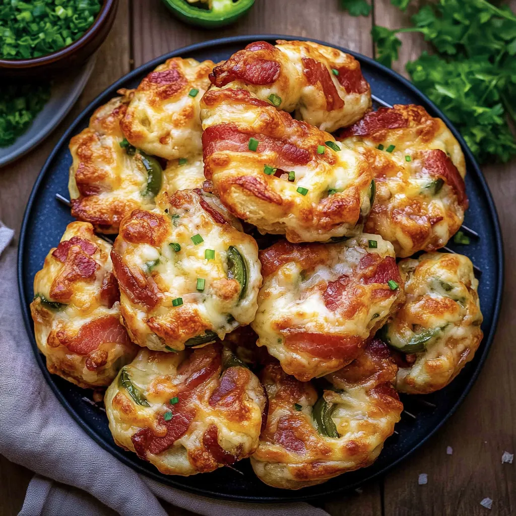 Cheesy Bacon Jalapeno Twists With Garlic Butter