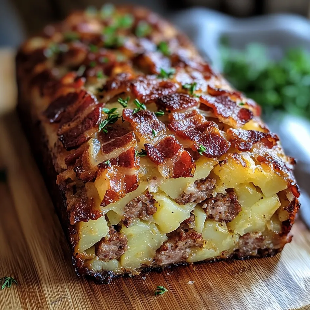 Easy Bacon and Sausage-Stuffed Potato Loaf Recipe