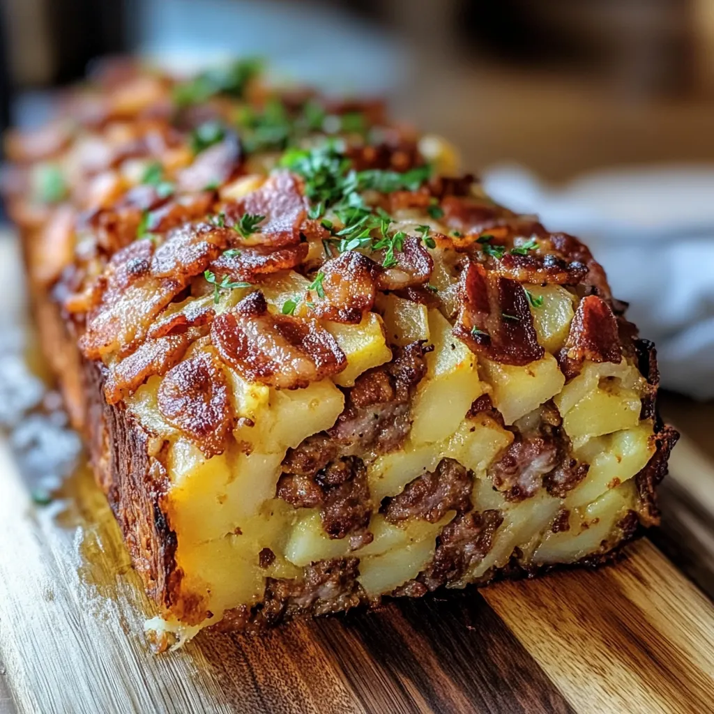 Homemade Bacon and Sausage-Stuffed Potato Loaf Recipe