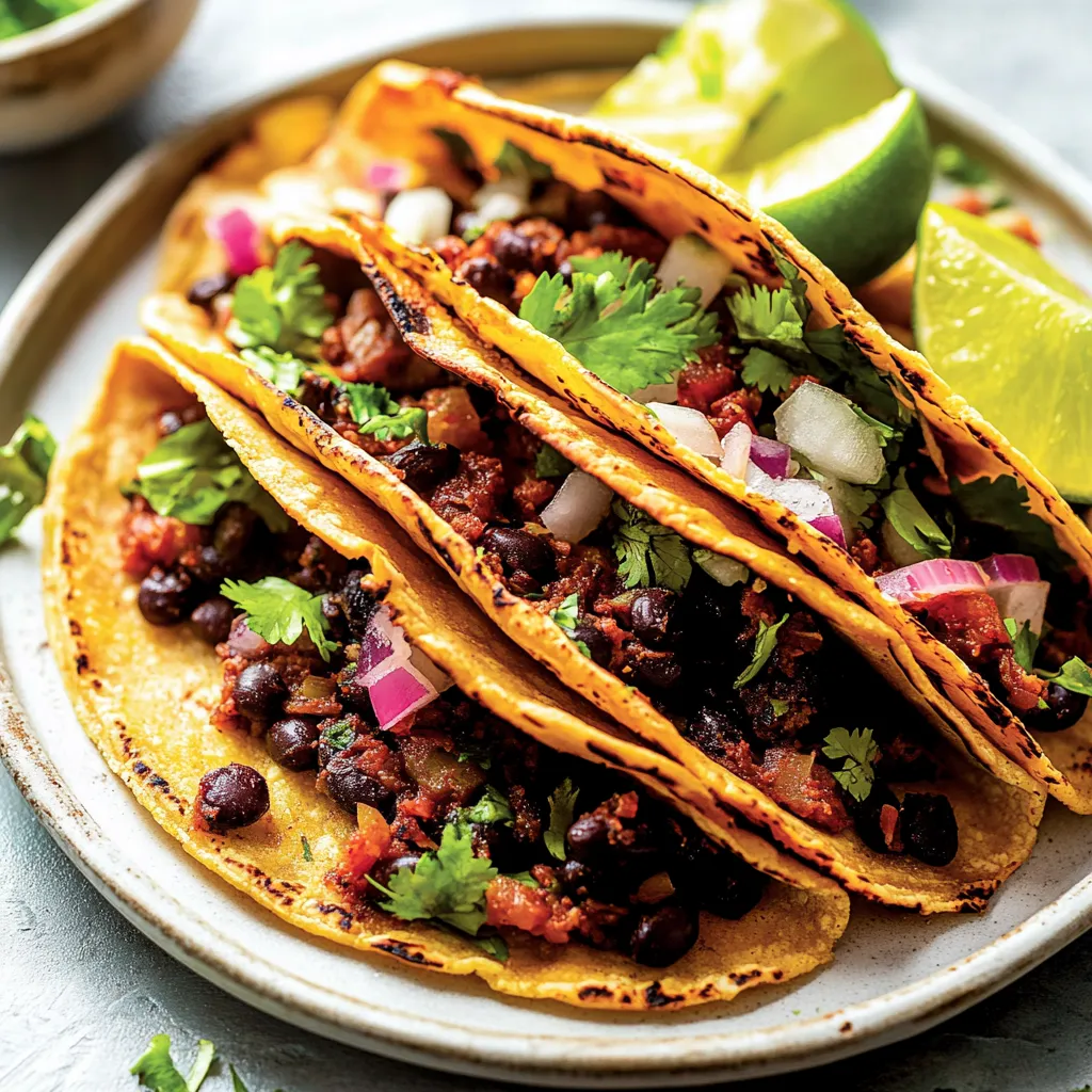 Crispy Sheet Pan Black Bean Tacos (Vegetarian)