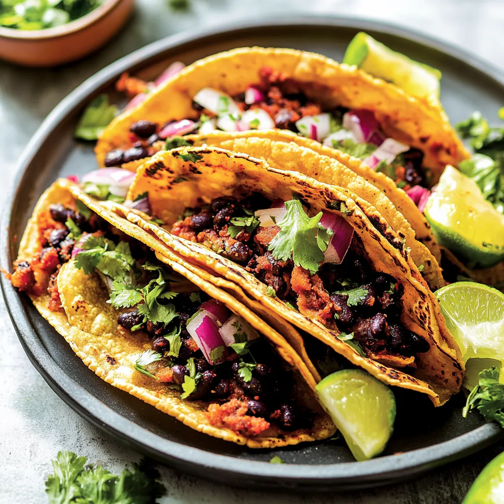 Homemade Crispy Sheet Pan Black Bean Tacos (Vegetarian)