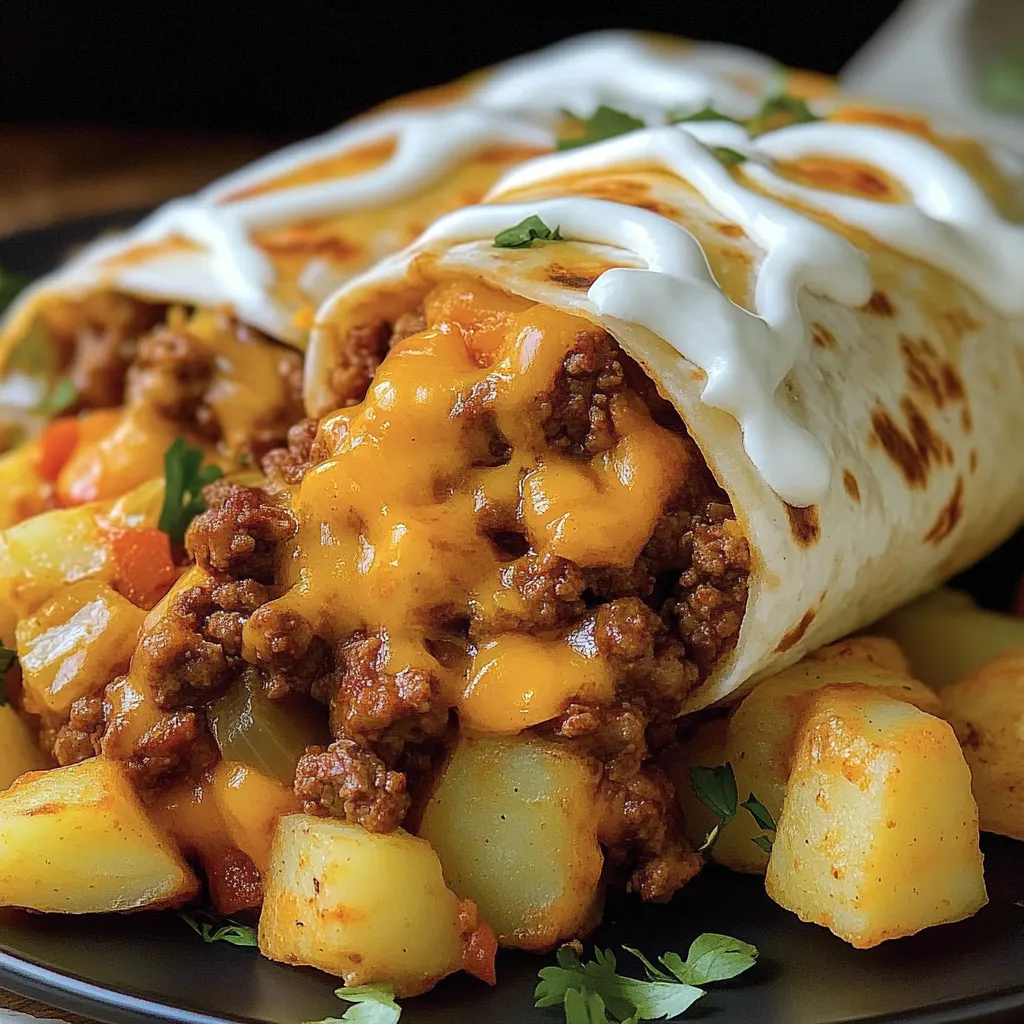 Delicious Cheesy Beef and Potato Burritos Recipe