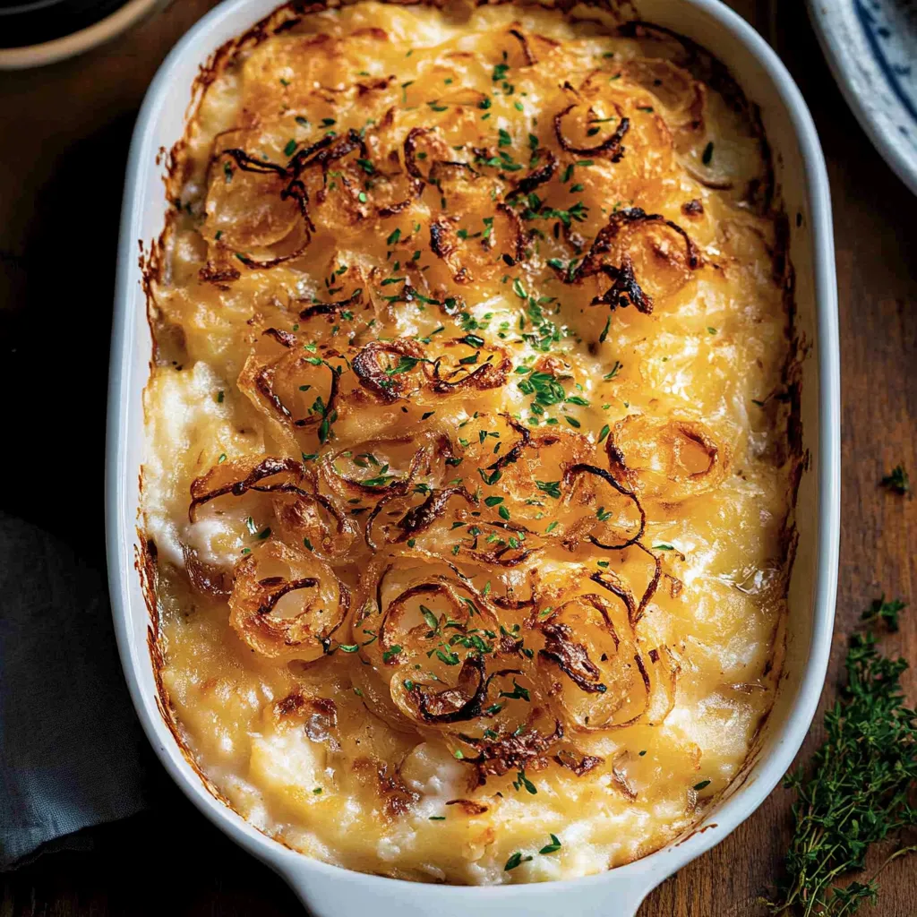 Easy French Onion Funeral Potatoes Recipe