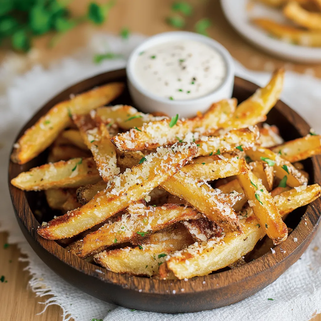 Easy Air Fryer Garlic Parmesan Fries Recipe