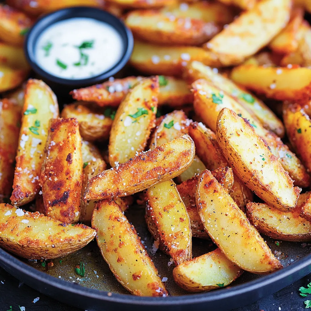 Easy Crispy Garlic Parmesan Potato Wedges Recipe