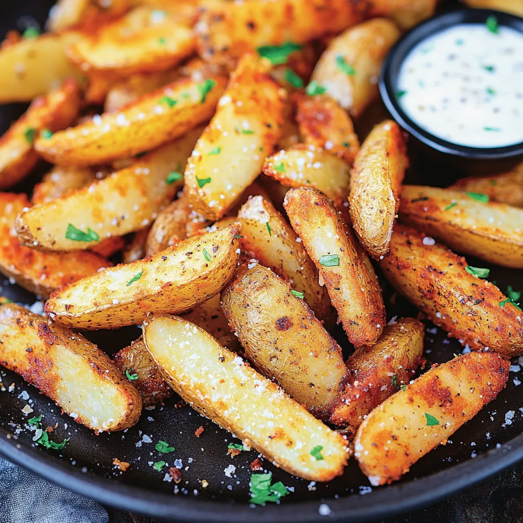 Homemade Crispy Garlic Parmesan Potato Wedges Recipe