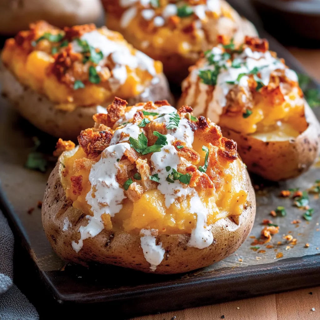 Easy Crack Chicken Stuffed Baked Potatoes Recipe