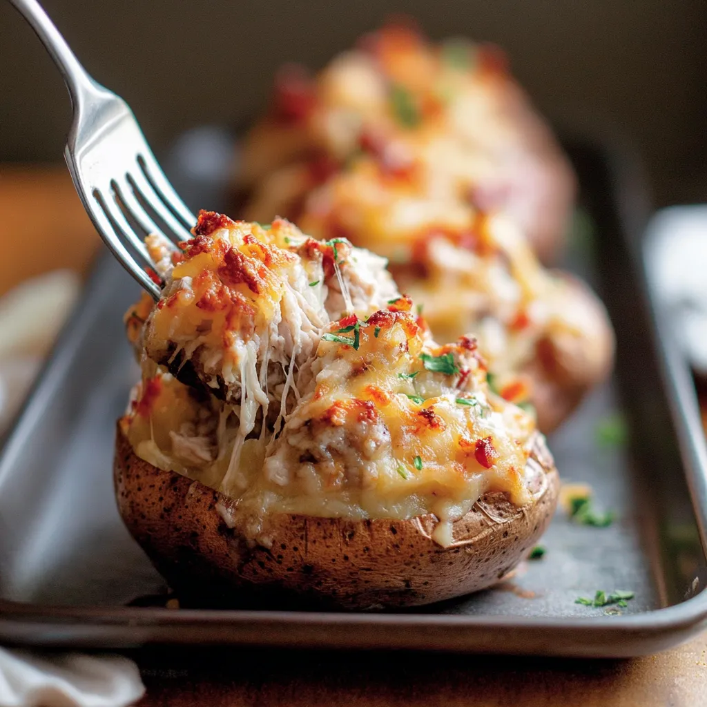 Homemade Crack Chicken Stuffed Baked Potatoes Recipe