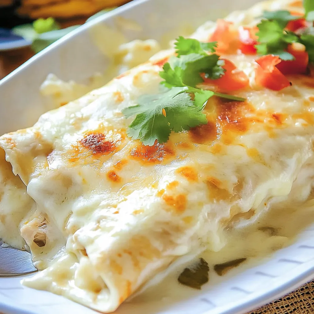 Homemade Creamy White Chicken Enchiladas Recipe