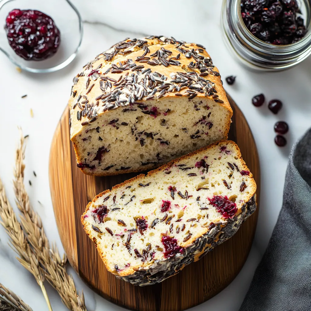 No-Knead Cranberry Wild Rice Bread